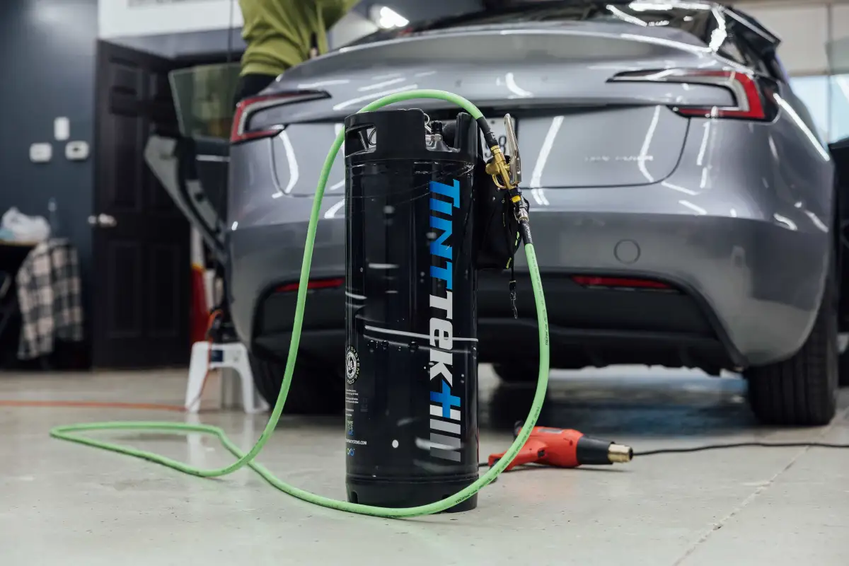 Tesla Window Tinting Process Step 2